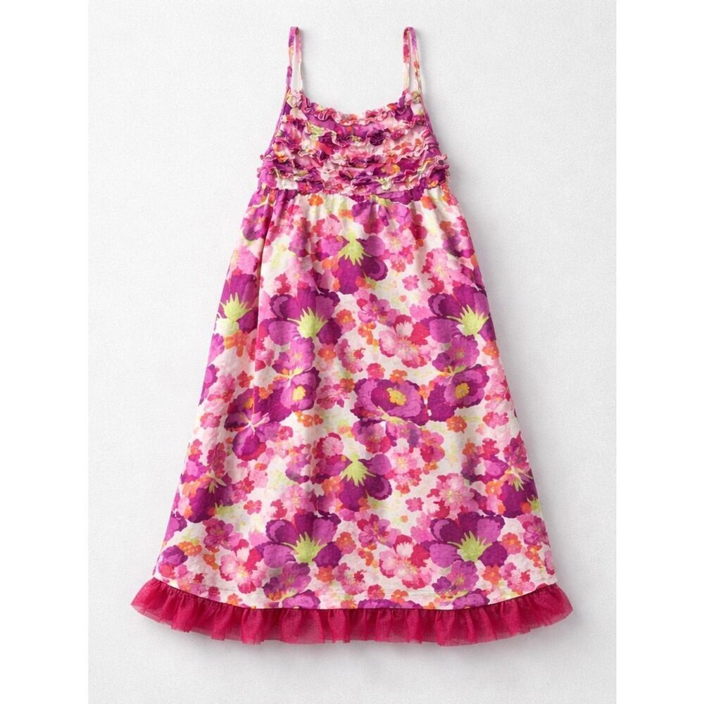 Penelope Mack pink floral smock back sun dress size 12